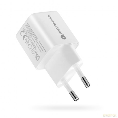 Ładowarka sieciowa GaN 1X USB, 1X USB-C 20W QC3.0 Biała