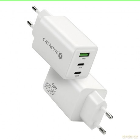Ładowarka sieciowa GAN QC 4+ 65W 1XUSB 2XUSB-C biała SC-655Q