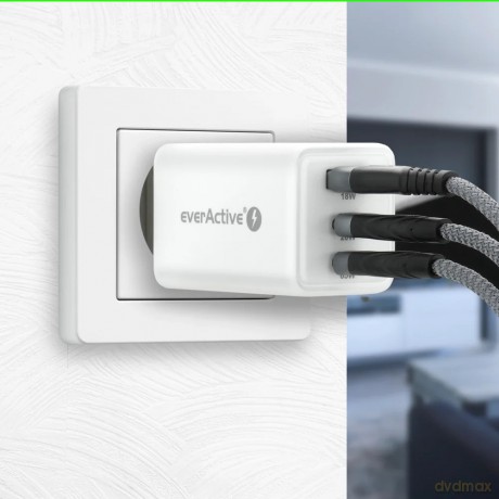 Ładowarka sieciowa GAN QC 4+ 65W 1XUSB 2XUSB-C biała SC-655Q