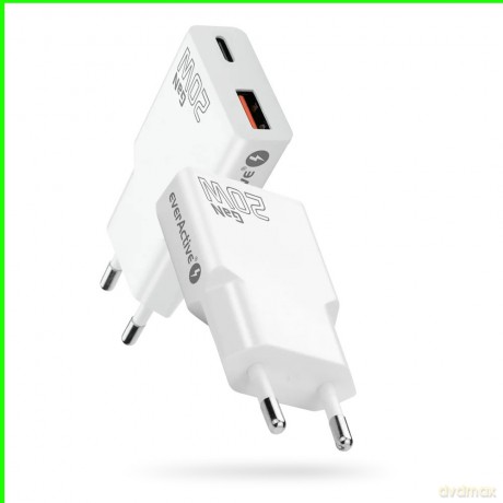 Ładowarka sieciowa SUPER SLIM QC 3.0 20W 1XUSB 1XUSB-C biała SC-340Q