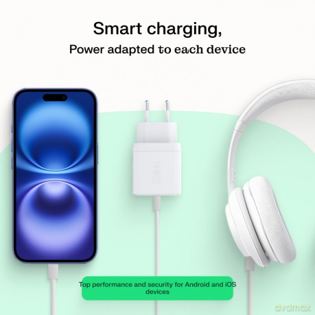 Ładowarka sieciowa USB 30W 1x USB-C BIAŁA