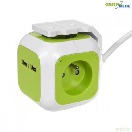 MagicCube poczwórne gniazdko prądowe, 2 wejścia usb 1,4m GB118