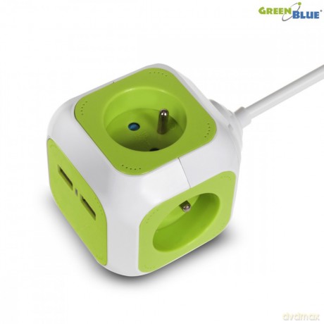 MagicCube poczwórne gniazdko prądowe, 2 wejścia usb 1,4m GB118