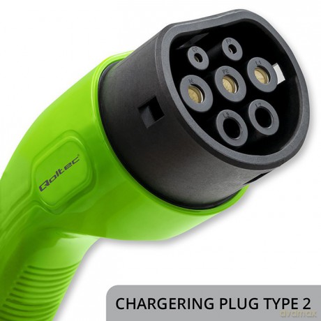 Mobilna ładowarka do samochodu elektrycznego EV z regulacją 2w1 Typ2 | 11kW | 3 Fazy | CEE 5 PIN | LCD | Przenośna | Wallbox | 5m
