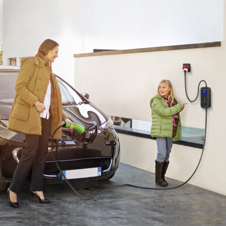 Mobilna ładowarka do samochodu elektrycznego EV z regulacją 2w1 Typ2 | 7kW | 230V | CEE 3 PIN | WiFi | LCD | Przenosna | Wallbox | 5m