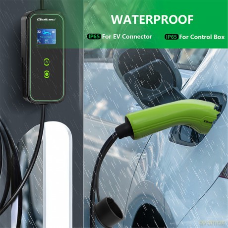 Mobilna ładowarka do samochodu elektrycznego EV z regulacją 2w1 Typ2 | 7kW | 230V | CEE 3 PIN | WiFi | LCD | Przenosna | Wallbox | 5m