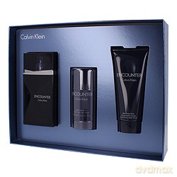 Calvin Klein Encounter Zestaw - woda toaletowa 100 ml spray + dezodorant sztyft 75 ml (bezalkoholowy) + balsam po goleniu 100 ml (Męskie) [KOSMETYKI]