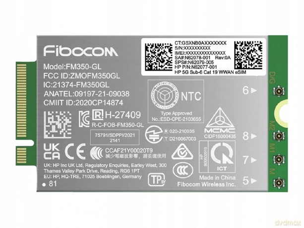 Modem 5G NR/4G WWAN AM5R4AA