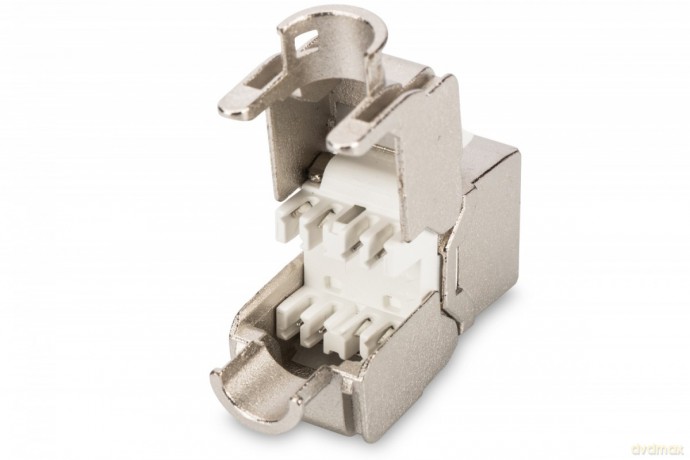 Moduł (gniazdo) Keystone kat. 5e, RJ45 (8P8C), STP, ekranowany, beznarzędziowy, stalowy, klasa D