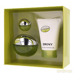 DKNY Be Delicious Women Zestaw - woda perfumowana 100 ml spray + balsam do ciała 100 ml + woda perfumowana 7 ml bez sprayu (Damskie) [KOSMETYKI]