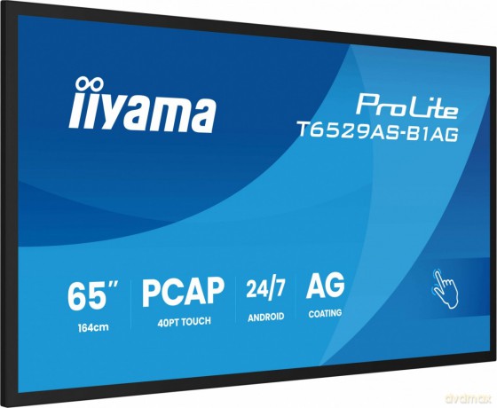 Monitor 65 cali T6529AS-B1AG VA,4K,HDMIx2,USB-C,RJ45,2x10W,WiFi, Android 14, Signal FailOver, Whiteboard, iiSignage2 (CMS), iiControl (DMS), iiS