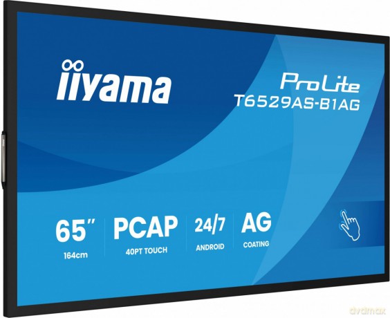 Monitor 65 cali T6529AS-B1AG VA,4K,HDMIx2,USB-C,RJ45,2x10W,WiFi, Android 14, Signal FailOver, Whiteboard, iiSignage2 (CMS), iiControl (DMS), iiS
