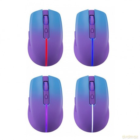 Mysz bezprzewodowa MYSTERY MM-301 RF+BT 1600DPI 6P fioletowa