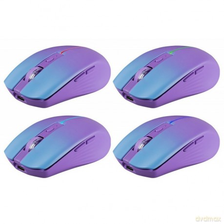 Mysz bezprzewodowa MYSTERY MM-301 RF+BT 1600DPI 6P fioletowa