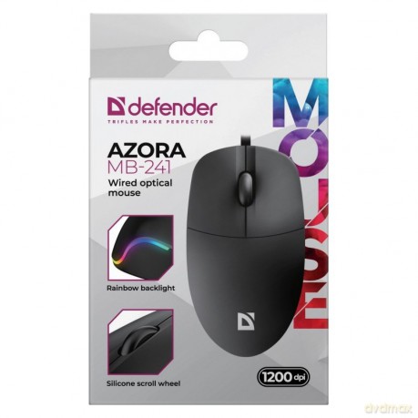 Mysz przewodowa AZORA MB-241 1200 DPI czarna podświetlana