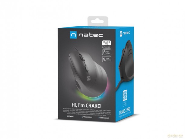 Mysz wertykalna CRAKE 2 PRO 128000DPI optyczna czarna