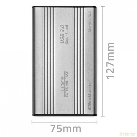 Obudowa | kieszeń do dysków HDD SSD 2.5" SATA3 | USB 3.0 | Srebrna