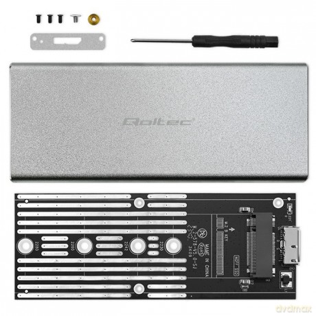 Obudowa | kieszeń na dysk M.2 SSD | SATA | NGFF | USB 3.0 | Superspeed 5Gb/s | 2TB | Srebrna
