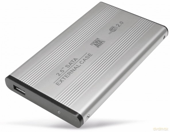 Obudowa aluminiowa do HDD 2,5' SATA, USB, srebrna