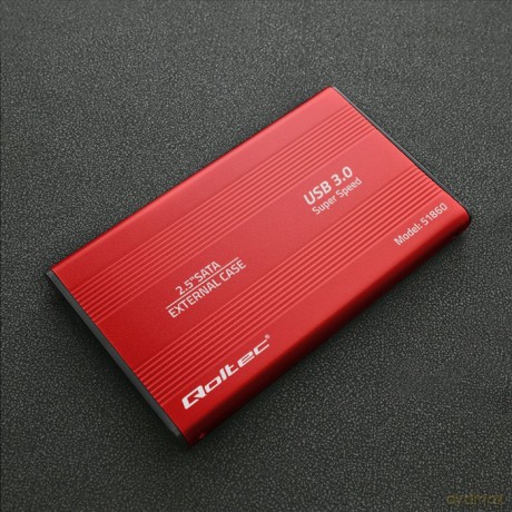Obudowa na dysk HDD/SSD 2.5 cala SATA3 | USB 3.0 | Czerwona