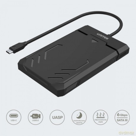 Obudowa USB-C HDD/SSD SATA UASP 5Gbps/ Y-3036A