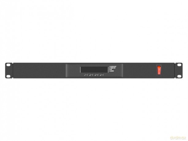 Panel wentylacyjny LCD poziomy 1U z termostatem do szaf, 19 cali, 2 wentylatory, 230V, czarny