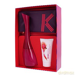 Kenzo Amour Zestaw - woda perfumowana 100 ml spray + balsam do ciała 50 ml + kosmetyczka (Damskie) [KOSMETYKI]