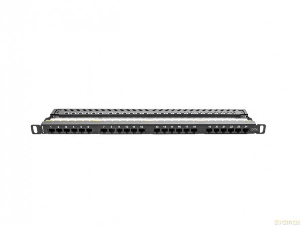 Patch Panel 24 Port 0.5U Kat.6 czarny
