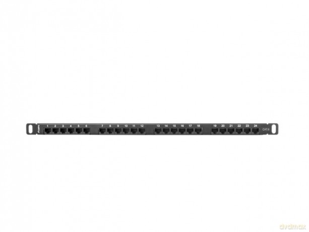 Patch Panel 24 Port 0.5U Kat.6 czarny