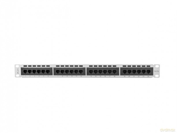 Patch Panel 24 Port 1U Kat.5E szary