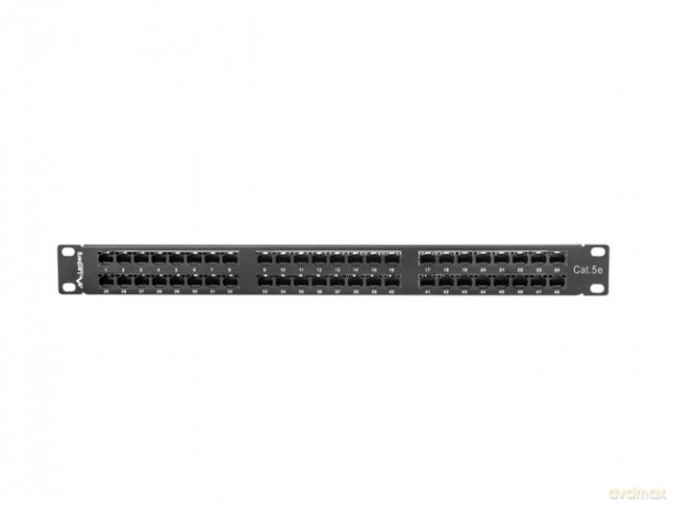 Patch Panel 48 Port 1U Kat.5E czarny