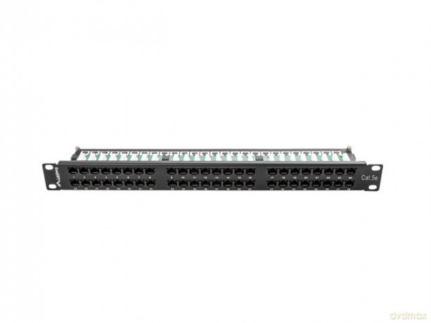 Patch Panel 48 Port 1U Kat.5E czarny