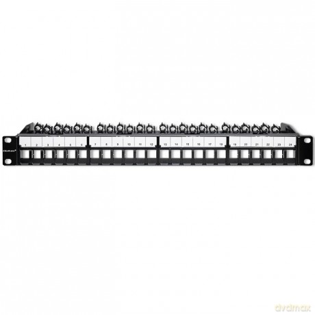 Patch panel do szaf RACK 19" | 24 porty | 1U | UTP | Czarny