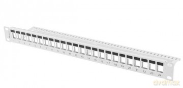 Patch panel pusty 24 porty 1U 19 cali szary do modułów keystone