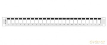 Patch panel pusty 24 porty 1U 19 cali szary do modułów keystone