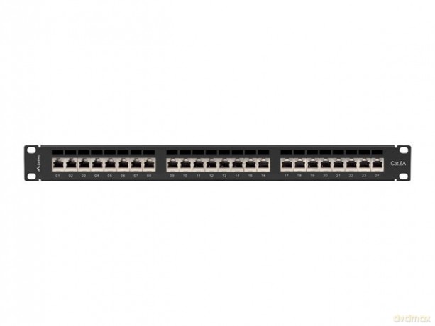 Patchpanel 24 port 1U KAT6A EK. PPSA-1024-B Czarny