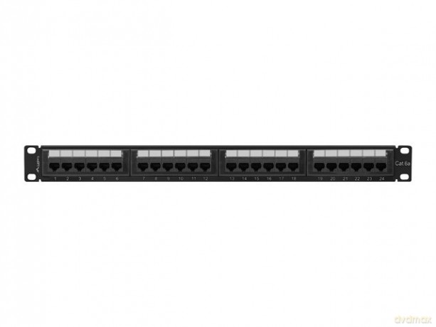 Patchpanel 24 port 1U KAT6A PPUA-1024-B Czarny