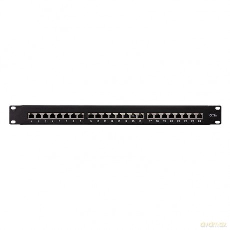 Patchpanel CAT6A 19' 24 porty, STP, czarny