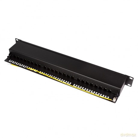 Patchpanel CAT6A 19' 24 porty, STP, czarny