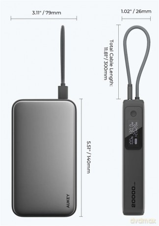 PB-Y48 PowerBank 20000mAh 130W 4xUSB LED PPS kabel USB-C