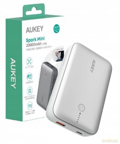 PB-Y57 White Mini PowerBank 20000mAh 22.5W 2xUSB PD 3.0 QC 3.0 LED