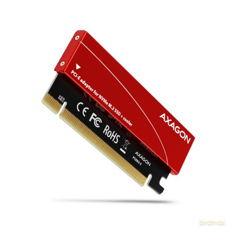 PCEM2-S Adapter wewnętrzny PCIe x16, 1x M.2 NVMe M-key slot aluminiowa osłona