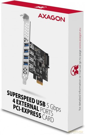PCEU-43RS Kontroler PCIe 4x port USB 3.2 GEN 1, UASP, chipset Renesas, 15-pin SATA zasilacz, dual power