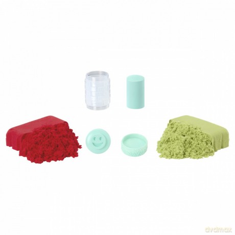 Piasek kinetyczny Wonder Factory Never Dry Sand Bag, czrwony, limonkowy, zielony
