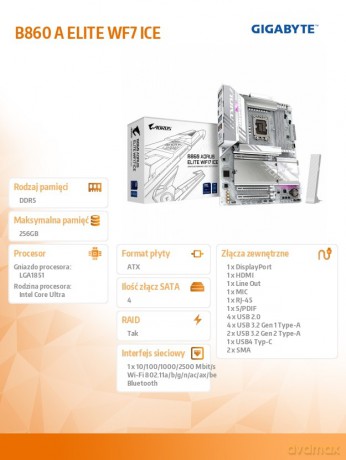 Płyta główna B860 A ELITE WF7 ICE