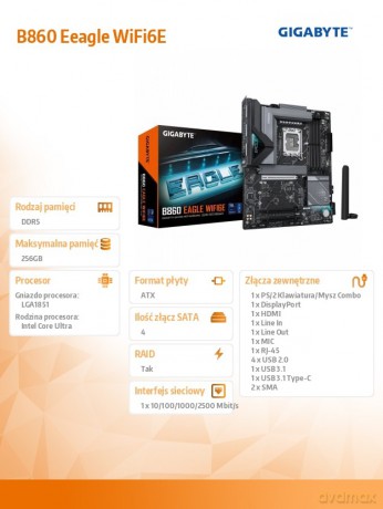 Płyta główna B860 EAGLE WiFi6E