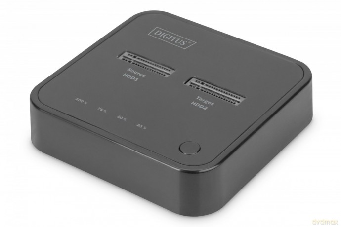 Podwójna stacja dokująca do dysków SSD M.2 NVMe z funkcją klonowania offline, USB-C, Czarna