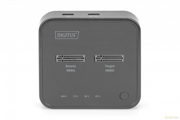 Podwójna stacja dokująca do dysków SSD M.2 NVMe z funkcją klonowania offline, USB-C, Czarna