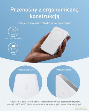 Powerbank indukcyjny MagGo 10000mAh biały