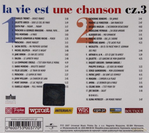La Vie Est Une Chanson Vol.3 (digipack) [2CD]